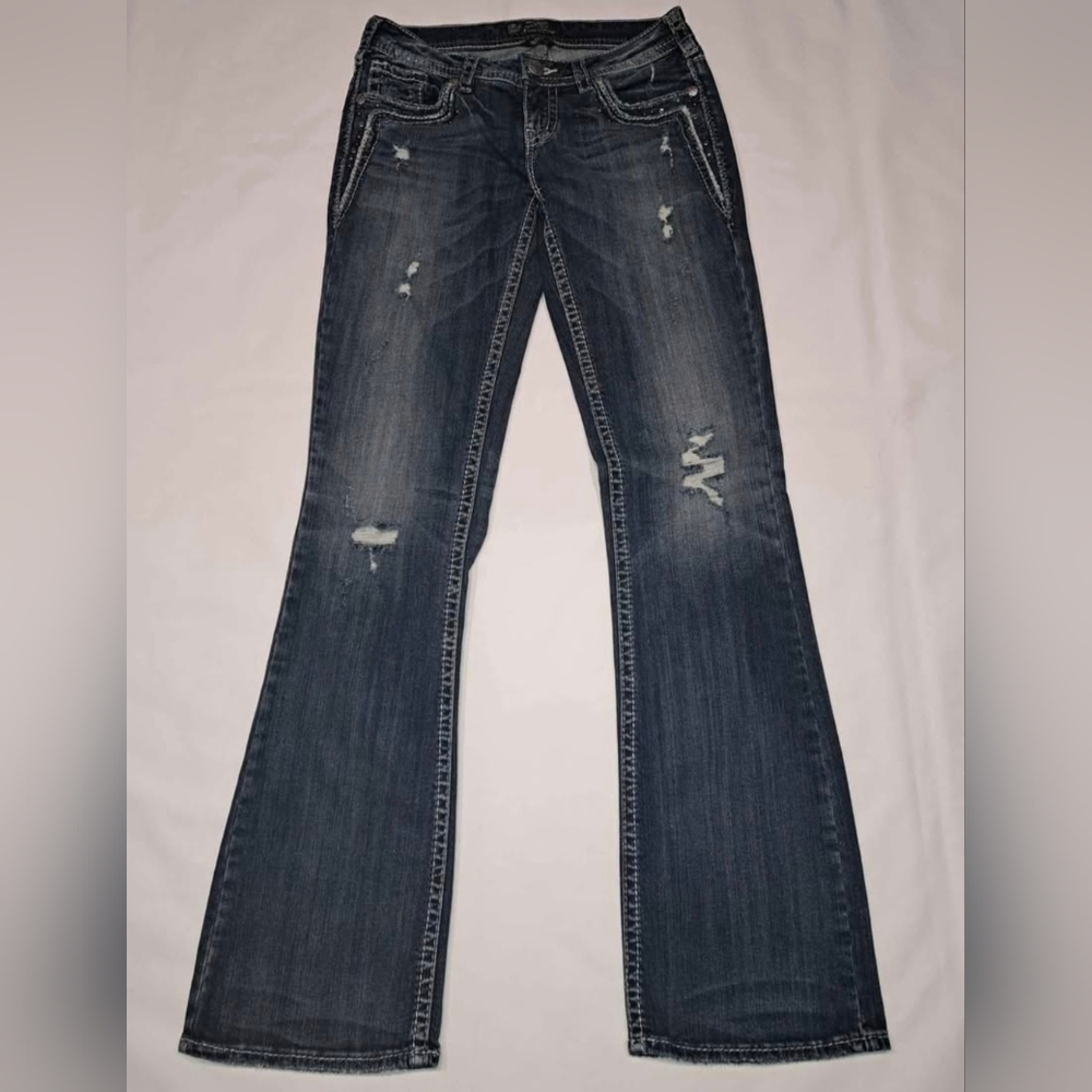 Silver Aiko Boot Cut Jeans Size 29 X 35 - New Without Tags - Picture 3 of 10